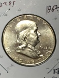 Franklin Half Dollar 1962 D Gem B U  Full Bell Lines Blazing Luster