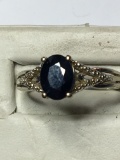 Sterling Silver .925 Sapphire Ring Vintage Top A A A Blue Natural 1ct sapphire