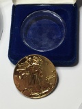 American Silver Eagle 2000 1 Troy Oz Gold Plated In Felt Box