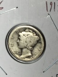 Mercury Silver Dime 1917 Very fine+