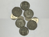 Mexico Vintage Peso Coins Lot 20 Pesos Diez Pesos And Un Pesos 10 Coins 1970s And 80s