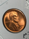 Lincoln Wheat Cent 1945 S Gem B U Red Mint Error Weak Struck S