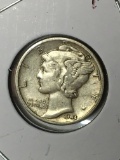 Mercury Silver Dime 1944 D  A U