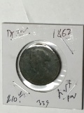 Great Britain Half Penny Very Old 1862 Full Date