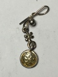 14kt yellow Gold On Sterling Antique Native Pendant