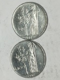 Italy  100 Lira Coins 1956 And 1957 A U