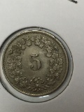 Swiss Helvetia 5 Francs 1947 High Grade A U++