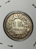 Swiss Silver 1 Franc 1944 Helvetia Great Condition