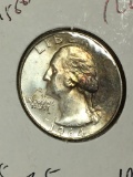 Washington Silver Quarter  1964 D Gem B U Rainbow Wow Coin M S++++++