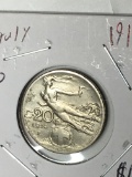 Italy 1914 20 Centesimi Coin High Grade A U+ Beautiful Coin