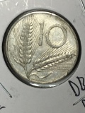 Italy Aluminum Coin 1955 Mint Error Double Date