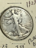Walking Liberty Half 1929 D Rare Date Very fine to extra fine better Grade