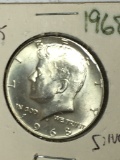 Kennedy Silver Half 1968 Gem B U Blazing Frosty White
