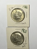 Kennedy Silver Half Lot Of 2 Uncirculated Nice Coins 1968 And 1966