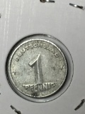 1 Pfenig German Coin 1948/1948 Major Double Die Error