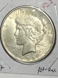 Peace Silver Dollar 1922 A U To Uncirculated frosty