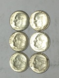 Roosevelt Silver Dime Lot Of 6 Frosty A U To Uncirculated