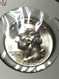 Washington Silver Quarter 1960 Gem B U High Grade From Original Bank wrapped roll