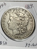 Morgan Silver Dollar 1884  better Grade Extra fine+