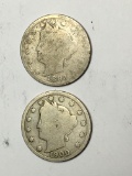 Liberty Nickel Lot Of 2  1893 And 1900