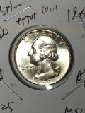 Washington Silver Quarter 1960 D Gem B U Error Hairlines High Grade Gem B U Blast White