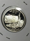 Washington Silver State Quarter 2008 Arizona  90% Proof U D M