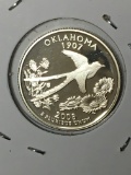 Washington State Quarter 2008 Proof U D M Silver Oklahoma 90 % Proof U D M