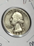 Washington Silver Quarter 1943 S  D D O Double Die Error