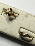 Vintage Heavy Gold Plated Rings With Rubies Opals And Emeralds