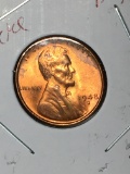 Lincoln Wheat Cent 1948 S Gem B U Red Off Strike Error From Original bank wrapped roll Blazing