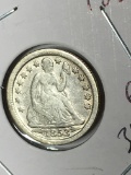 Seated Liberty Dime 1853 Rare D D O Double Date Very fine+ Nice Coin $$$
