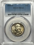 Washington Silver Quarter 1954 D  Graded pastel Rainbow From Mint Set
