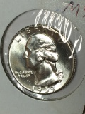 Washington Silver Quarter 1959 Gem B U Blazing White Satin High Grade
