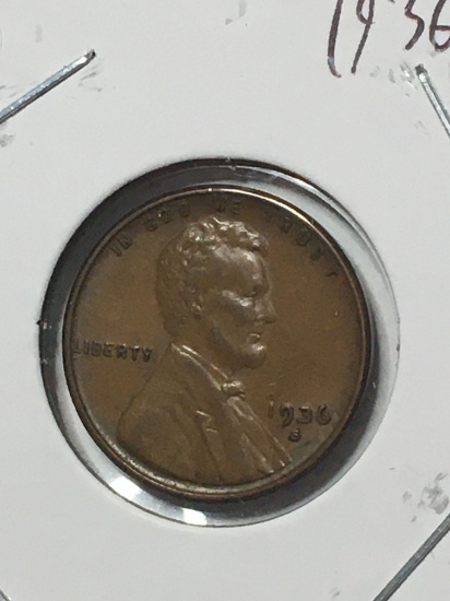 Lincoln Wheat Cent 1936 S Uncirculated Nice Color
