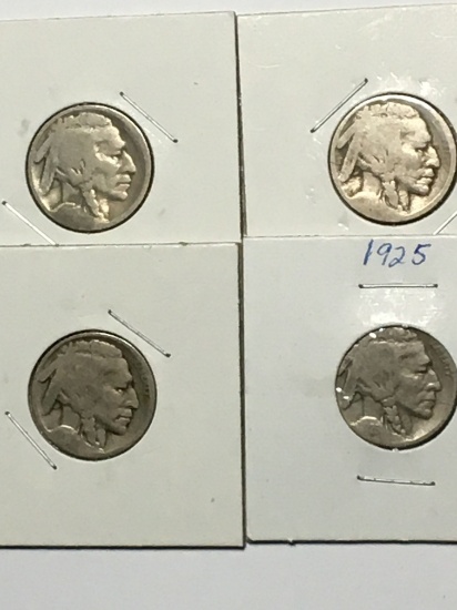 (4) 1925 & Up Buffalo Nickel