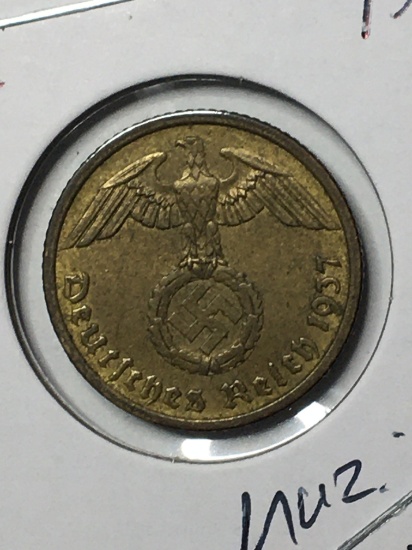 German 10 Pfennig Third Riech Nazi Coin 1937