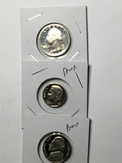 Proof Coin Lot 1977 Dime Quarter Nickel 3 Coins