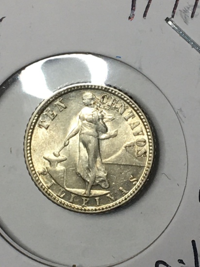 U S A Filipines Ten Centavos Coin Silver 1944 D