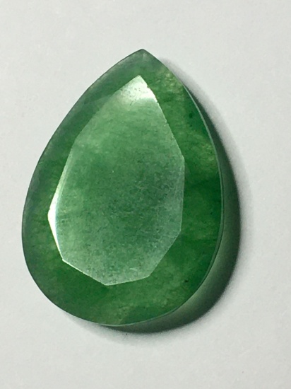 Emerald Natural Earth Mined Huge Tear Drop Cut Glowing Green 36.35cts $$$$ Museum Piece