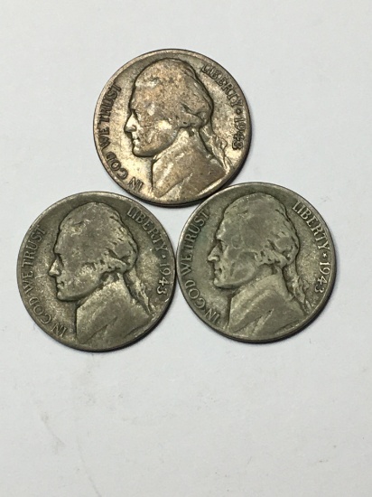 Silver War Nickel Lot Of 3