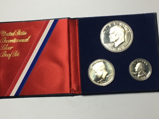 Bicentenial  1976 Proof Silver Set Eisenhower Kennedy  Washington In Original Mint Box