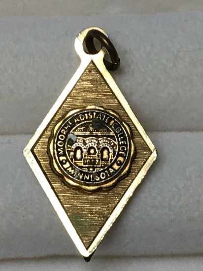 14 Kt Gold Over Sterling Moorhead State College Minnesota Pendant