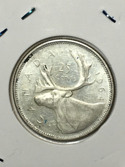 Canada Silver Quarter 1964 