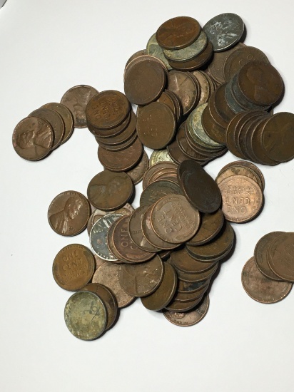 Lincoln Wheat Cent Huge Bag Over 100 Coins 303+ Grams