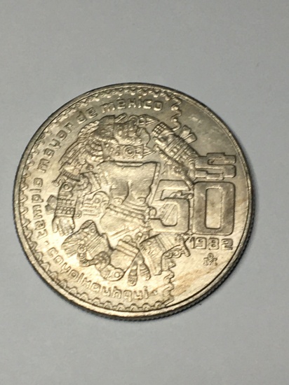 Mexico 50 Pesos Coins 1982 Vintage Collector Piece