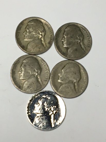 Silver War Nickel Lot Of 5