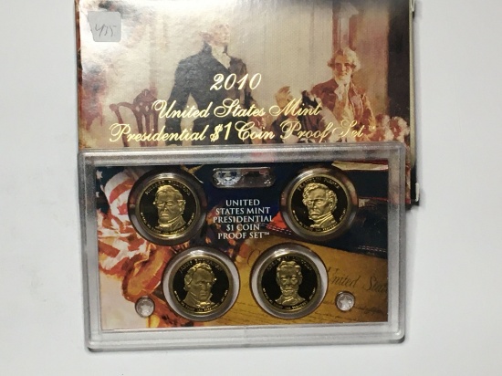 2010 Proof Gold Dollar Set Of 4 U S A Mint Box Lincoln Pierce Buchanon And Fillmore