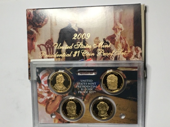 2009 Proof Gold Dollar Set Of 4 In U S A Mint Box Harrison Tyler Polk Taylor