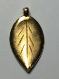 24 Kt Gold Layered Leafe Pendant With White Sapphires Vintage Piece 