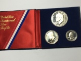 Bicentenial  1976 Proof Silver Set Eisenhower Kennedy  Washington In Original Mint Box